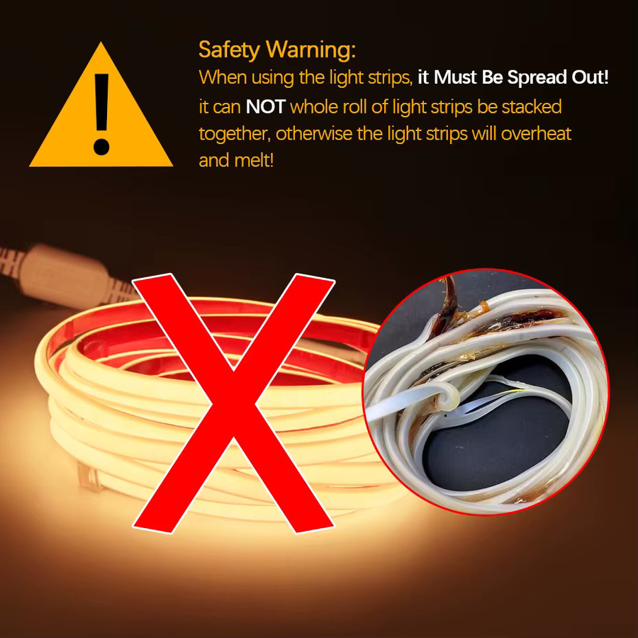 Asign COB LED-Lichtband weiß, 220V, IP65 wasserdicht, selbstklebend, flexibel mit EU-Netzstecker - Bild 5