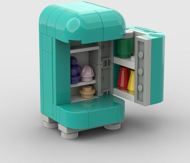 Meine eigene Kreation City Furniture Kühlschrank, Miniatur Bausteine, Blau, ab 6 Jahren - Bild 1