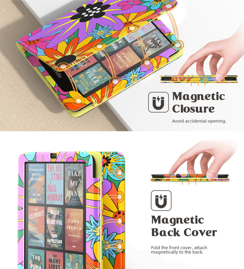 Dadanism Slim PU Shell Cover Case für Kindle Paperwhite 12. Generation 2024 und 11. Generation 2021 mit Auto-Wake/Sleep Funktion, Multicolour - Bild 4