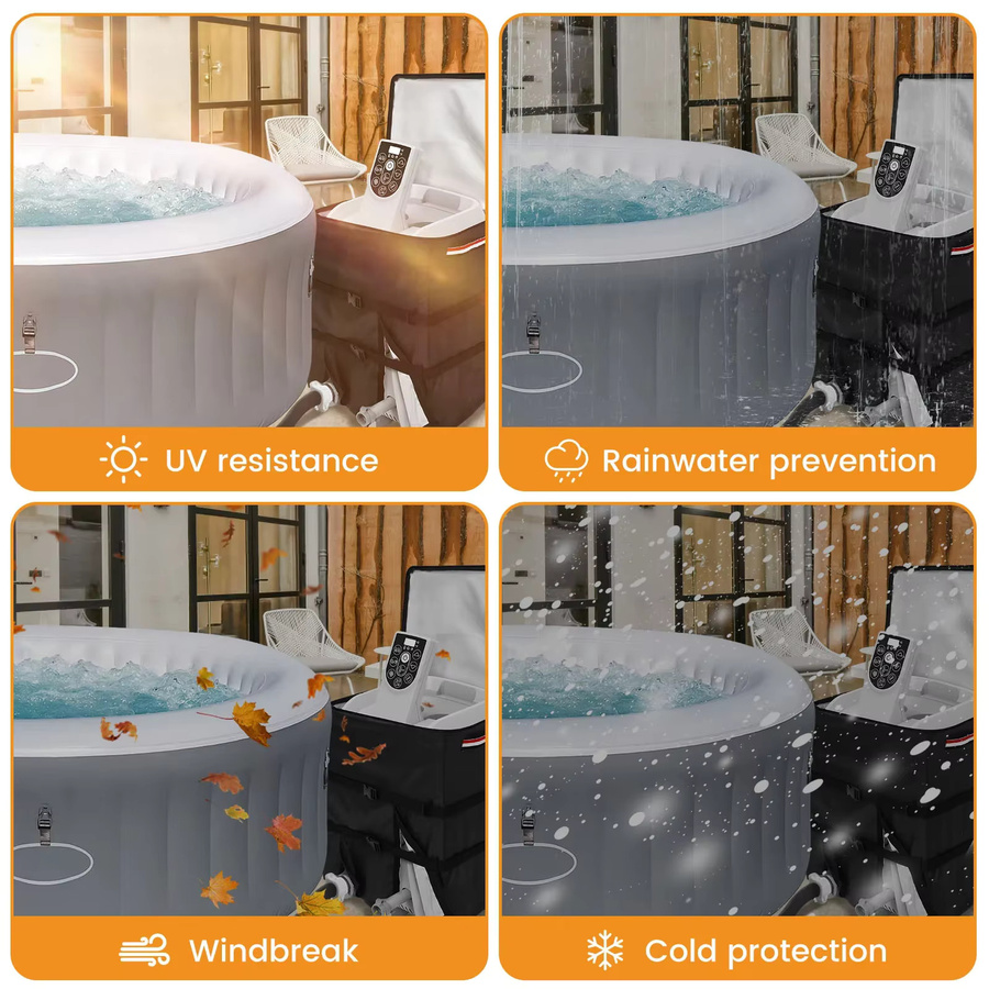 Wasserdichte Abdeckung für Spa und Whirlpool Heizungspumpe, rund, Schwarz - Bild 6