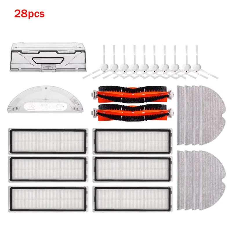 WINDNINJA Ersatzteil-Set für Xiaomi Mijia 1C 2C 1T STYTJ01ZHM und Dreame F9 Roboterstaubsauger mit Wischmopp, Wassertank, HEPA-Filter, Hauptbürste, Seitenbürste und Staubbehälter - Bild 4