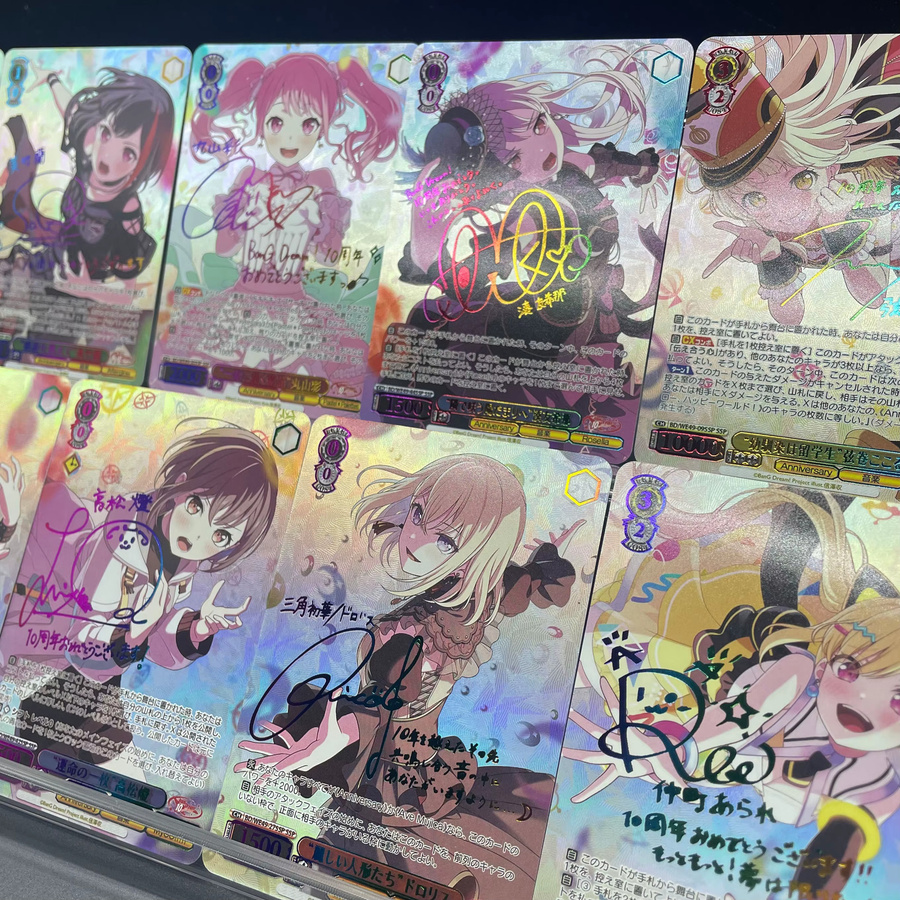 Bandai BanG Dream! Poppin Party Afterglow Signature Collection Card, Gold - Bild 2