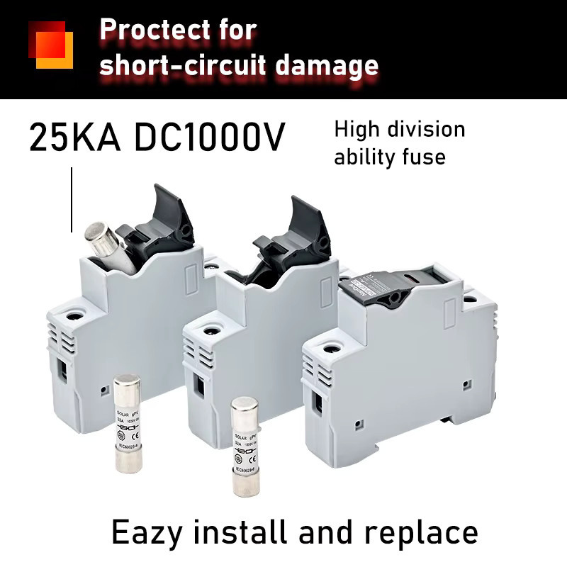 NANQUE DC Sicherung für Photovoltaik und Windgeneratoren mit Licht, 1000 V, 50 A, Kurzschlussschutz, DIN-Installation, Weiß - Bild 2