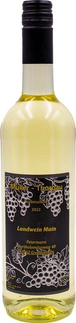 Petermann Müller-Thurgau Weißwein, Franken, 2022, halbtrocken, 0,75 l - Bild 1