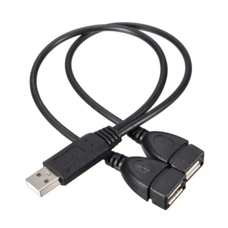 USB 3.0 Doppel-Adapter USB-A auf USB-C Splitter Kabel in Schwarz - Bild 2