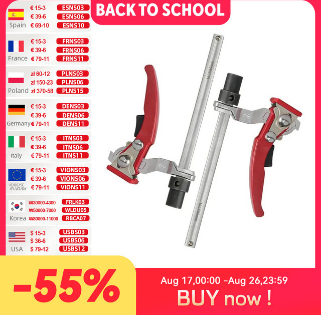 Allsome 2 Stück MFT Tischwerkbank Schnellratsche Hundeklemme in Rot, 19 mm (3/4 Zoll) und 20 mm Niederhalteklemme für die Holzbearbeitung - Bild 1