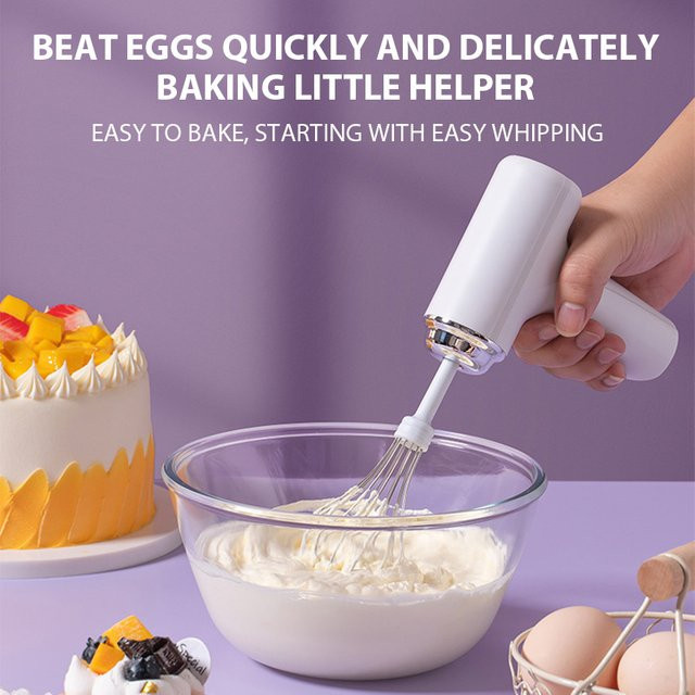 HAOYUNMA Elektrischer Schneebesen in Lila, wiederaufladbarer kabelloser Handmixer für Creme und Kuchen - Bild 1