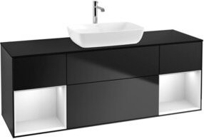 V&B Waschtischunterschrank Finion in Weiß und Schwarz lackiert, Breite: 160 cm, Tiefe: 50,1 cm, Höhe: 50,1 cm - Bild 1