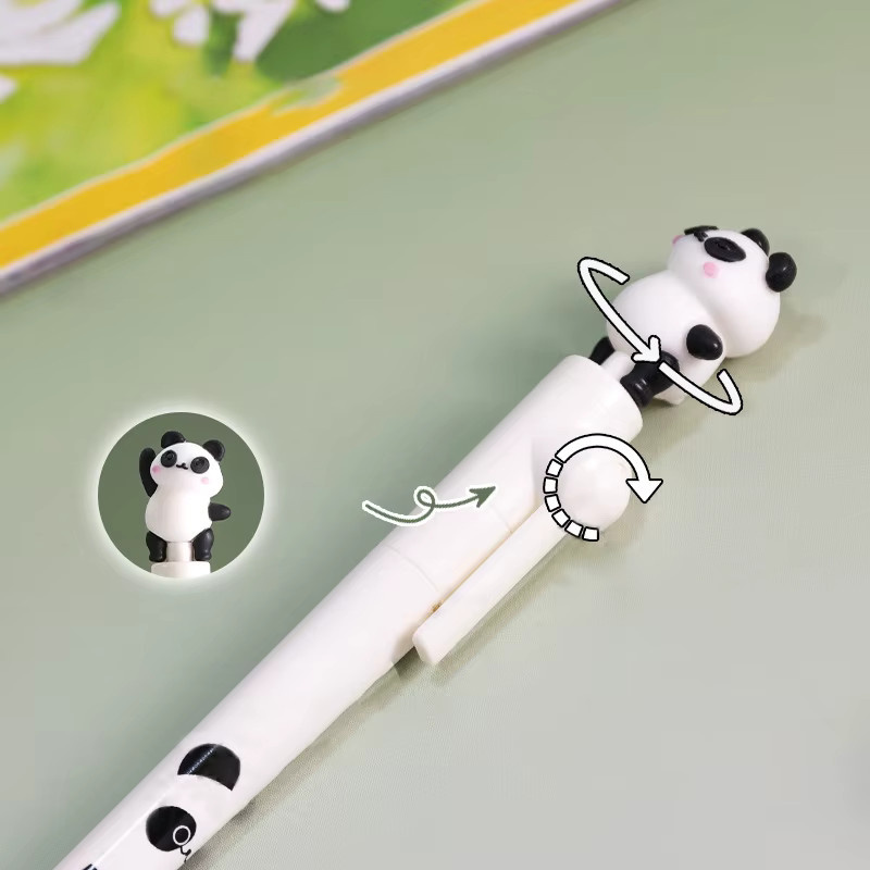 CHENJ Panda Gelstift drehbar in Schwarz und Weiß für Schule und Büro - Bild 2
