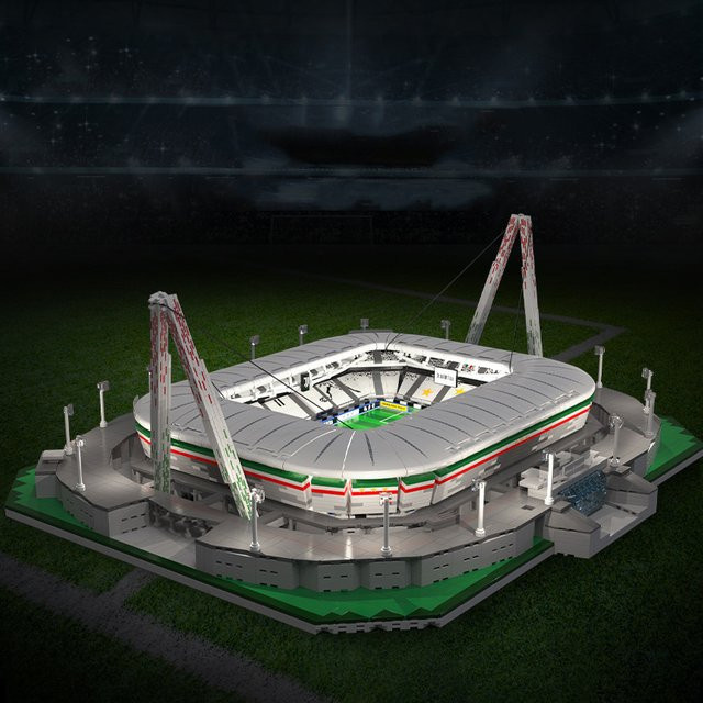 Xturboman Architektur Modell Bausteine Allianz Stadium Turin mit Licht und Mini Bricks in Mehrfarbig - Bild 1