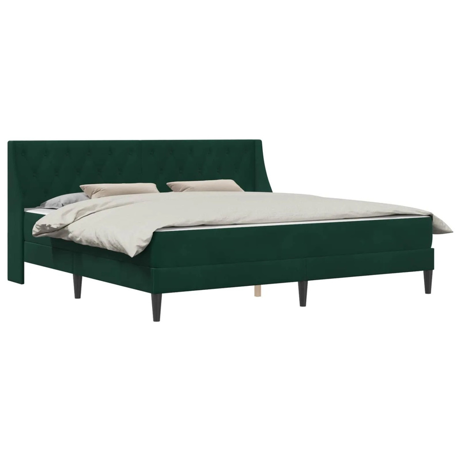 vidaXL Wandklappbett mit Matratze aus Samt in Dunkelgrün, B/T/H: 200 x 200 x 204 cm - Bild 2