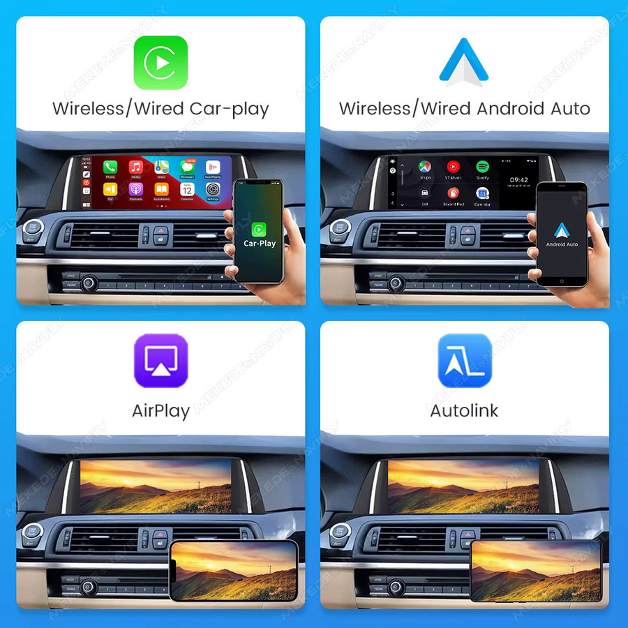 MEKEDE Linux-System Autoradio für BMW 5er F10 F11 2012-2017 mit 10,25 Zoll QLED-Touchscreen, WiFi, Bluetooth, GPS, Wireless CarPlay und Android Auto in Schwarz - Bild 3
