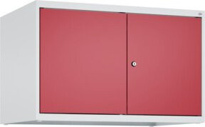 C+P Aufsatzschrank Classic PLUS mit 2 Abteilen, Lichtgrau und Rubinrot, B/T/H: 80 x 50 x 50 cm, mit Zylinderschloss und Soft-Close-Türen - Bild 1