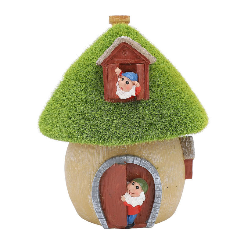 Koogeelife Solar Gartenstatue Haus Ornament aus Resin in Braun und Multicolour für den Außenbereich - Bild 3