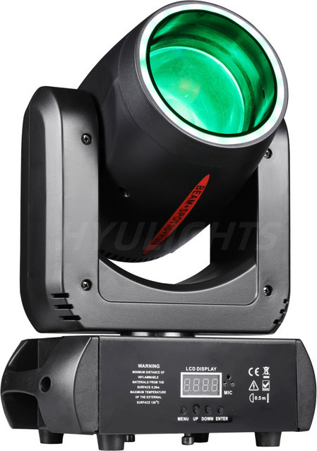 HYULIGHTS Mini LED Moving Head Bühnenbeleuchtung mit 180W, Beam, 3D-Spot und Halo-Effekt, 8 Farben, 8 Gobos und 18 rotierenden Prismen in Schwarz - Bild 1