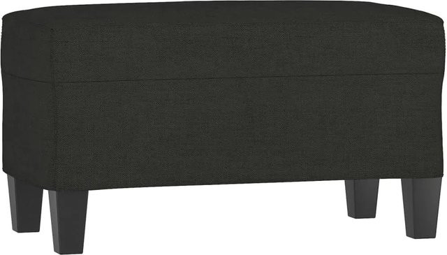 vidaXL Sitzbank Schwarz aus Stoff mit Holzbeinen, B/T/H: 70 x 35 x 41 cm - Bild 1
