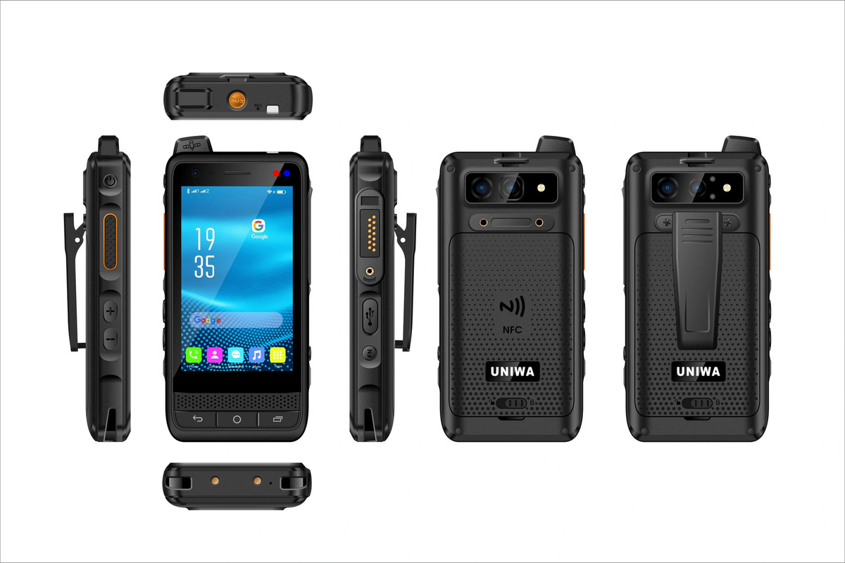 UNIWA F400 Robustes 4G PDA mit Android 15, Zello PoC Walkie-Talkie, 4 Zoll Display, 4GB RAM, 64GB Speicher, NFC und SOS-Taste, Schwarz - Bild 3