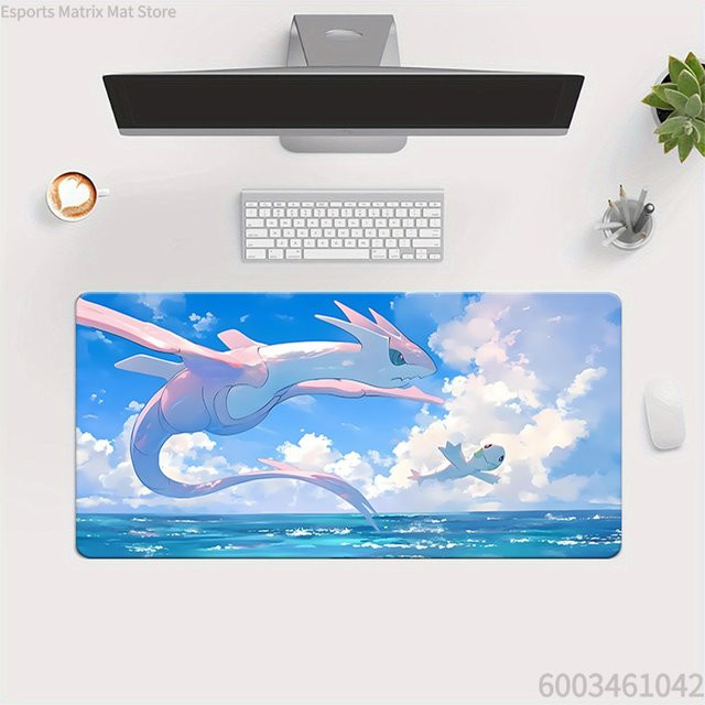 Potdemiel Gaming-Mauspad Pokemon Latias und Tynamo Sky Ocean Anime Extended Schreibtischunterlage für PC und Laptop, Mehrfarbig - Bild 1