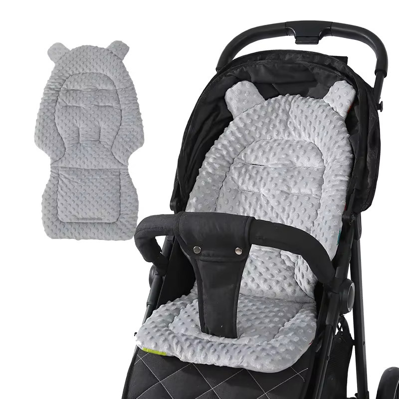 Doppelseitiges Babywagen Polster aus Baumwolle und Samt in Blau als universelles Sitzkissen für Kinderwagen und Buggys - Bild 2