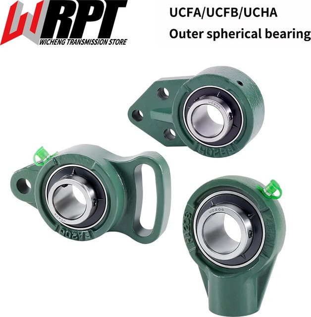 WRPT Äußeres Kugellager mit Sitz UCFA204 UCFB205 UCHA206 UCFA207 UCFB208 UCFB209 UCHA210 in Grün - Bild 1