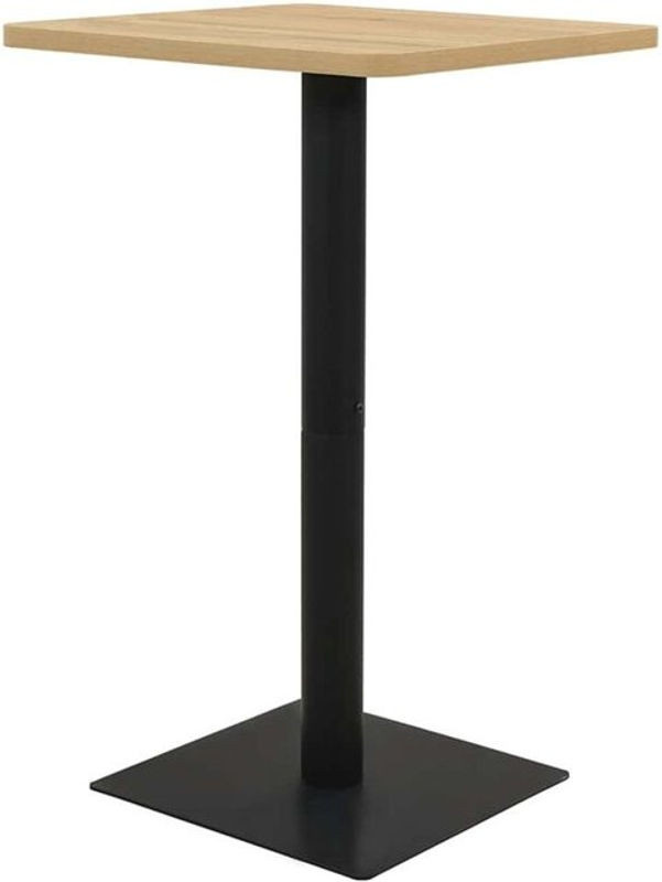 Vidaxl Bistrotisch Modern Quadratisch in Eiche Natur und Schwarz aus Holzwerkstoff und Stahl B/T/H: 78,5 x 78,5 x 107 cm - Bild 1