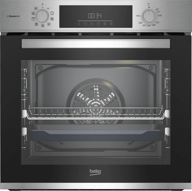 Beko BBIS12301XE Einbaubackofen in Schwarz mit Heißluft, Dampfunterstützung und Dampfreinigung - Bild 1