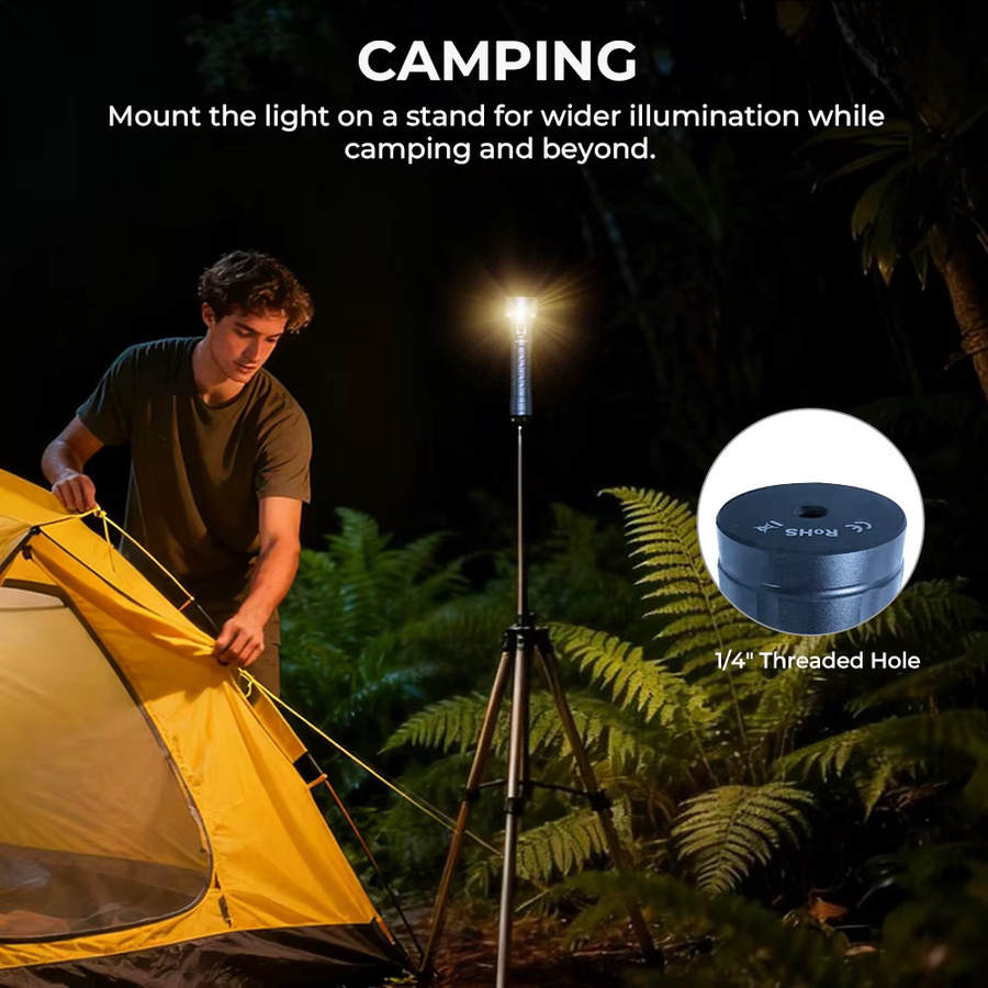 Wurkkos TS27 Multifunktionale LED Taschenlampe in Schwarz mit 3200 Lumen, RGB-Licht und Powerbank-Funktion inklusive 32140 Akku - Bild 4