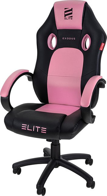 ELITE Gaming-Stuhl EXODUS MG100 mit Memory-Schaum, extra hoher Rückenlehne und Armpolstern in Schwarz/Pink - Bild 1