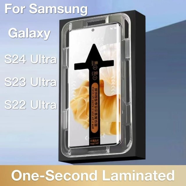 Samsung Panzerglas Displayschutz mit Installationsset für Galaxy S24 S23 S22 Ultra, transparent - Bild 1