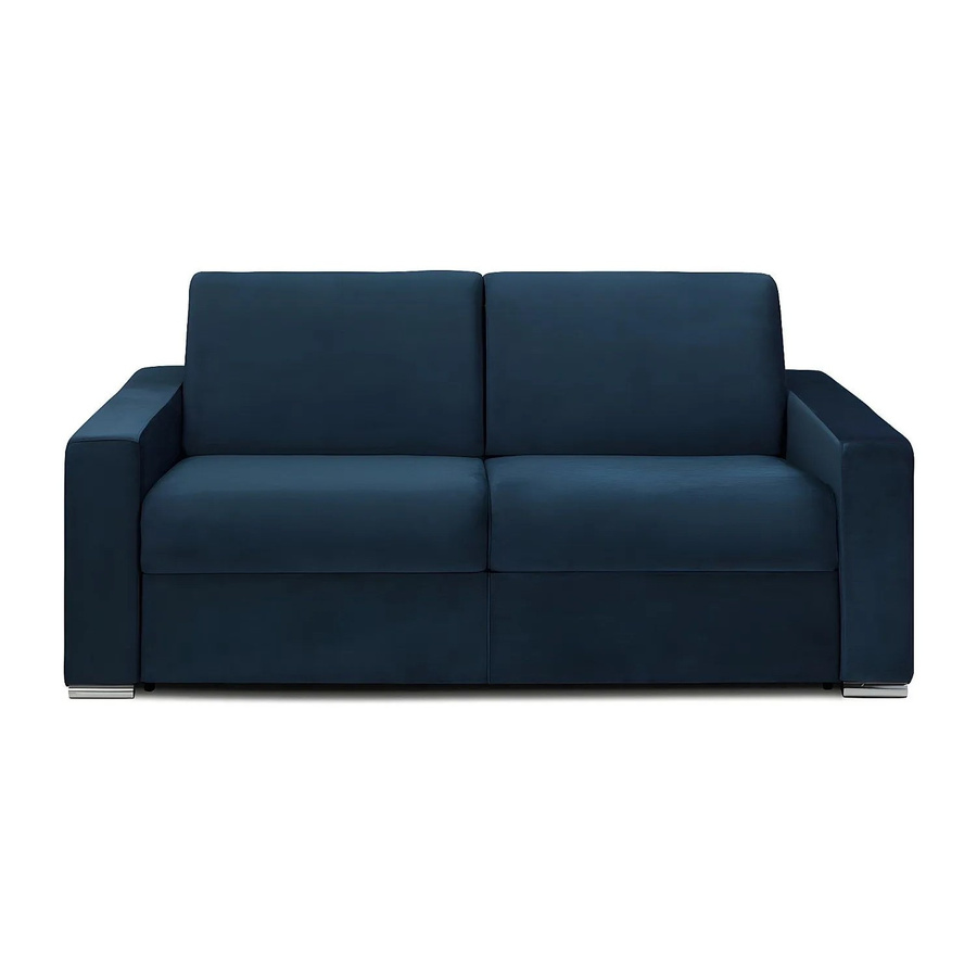 Vente-unique Schlafsofa Calito in Marineblau mit Samtbezug, Breite: 194 cm - Bild 2