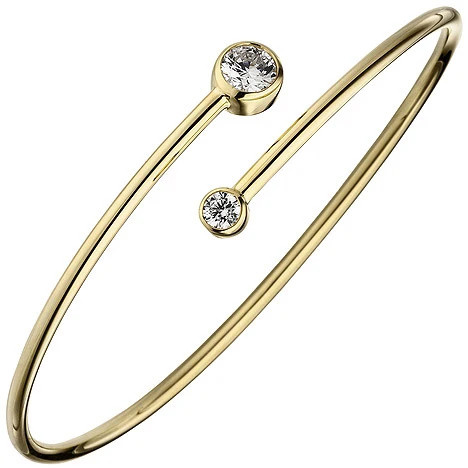 Colfem Armreif, 925 Silber, gold vergoldet, Zirkonia, Unisex - Bild 1