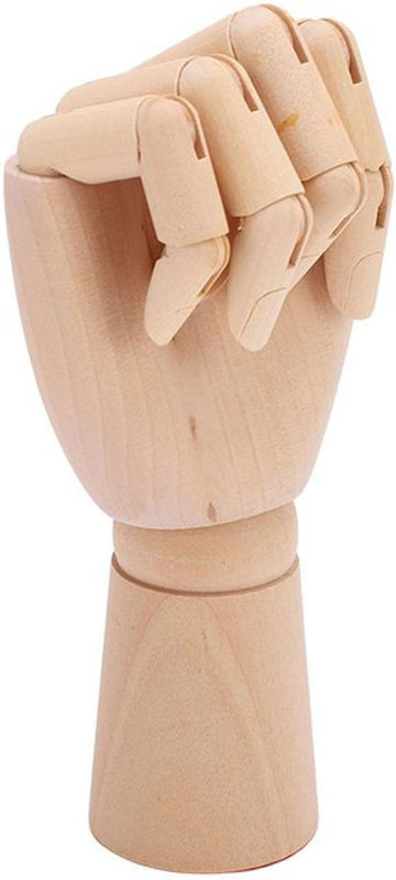 Igeteck Holz-Mannequin-Hand mit flexiblen Gelenken in Braun zur Dekoration und zum Skizzieren - Bild 1