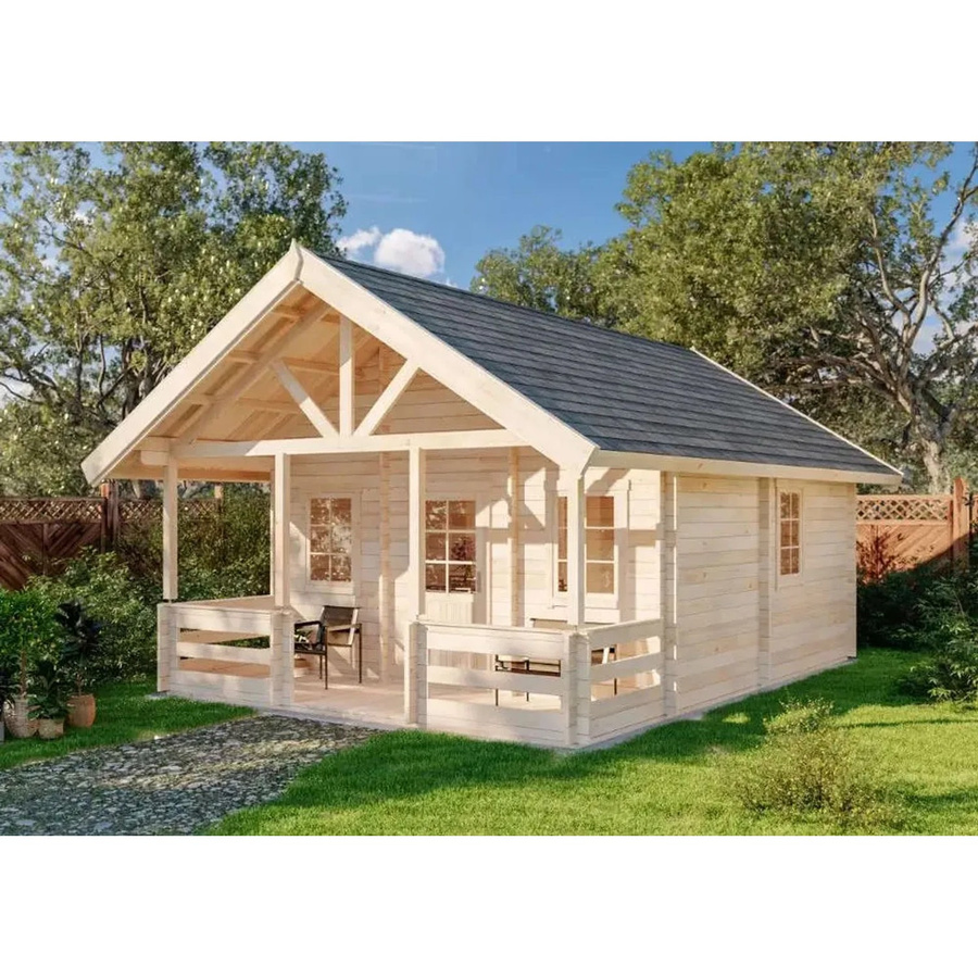 Alpholz Gartenhaus Lillehammer Log Cabin Unbehandelt B: 746 cm, T: 334 cm, H: 395 cm - Bild 2