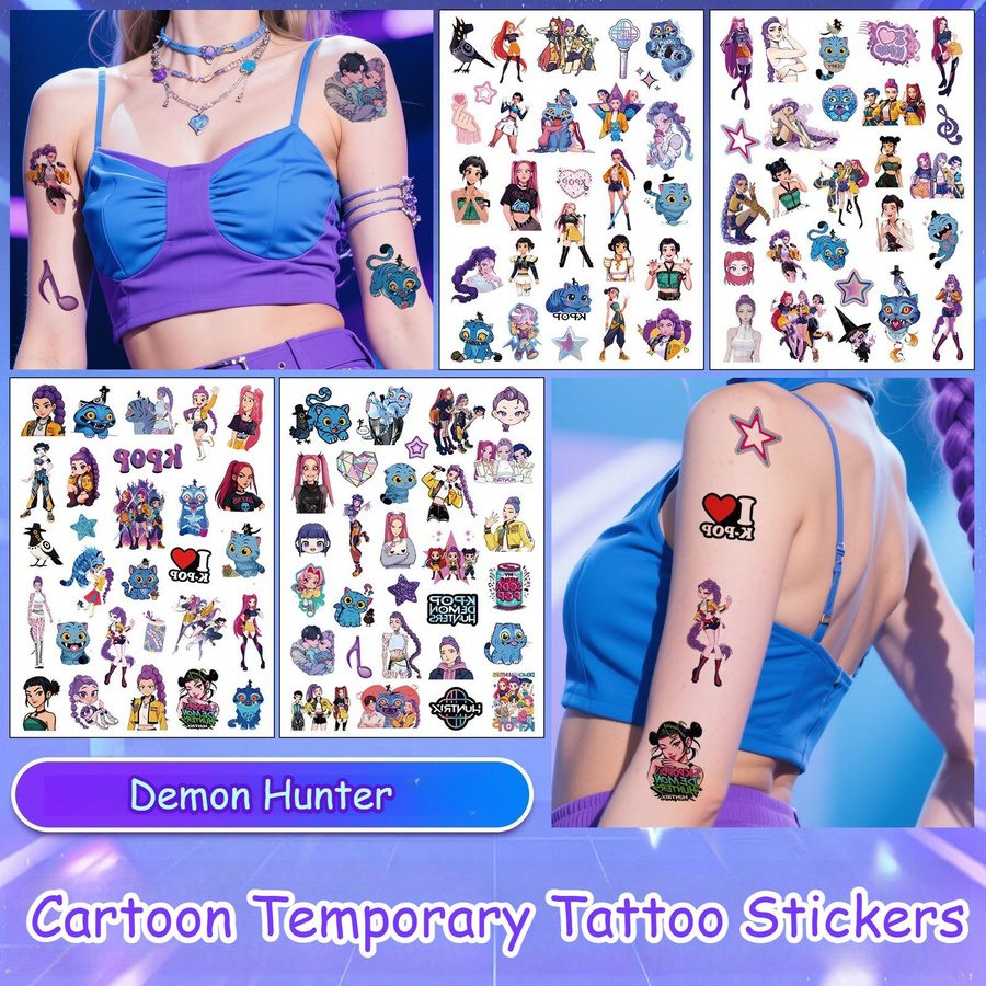 Yiran toy 1 Dämonenjäger Temporäre Tattoos Cartoon Anime und K-Pop Girlgroup Sticker - Bild 3