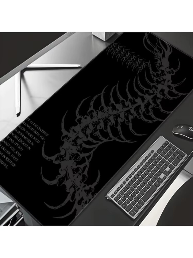 Mairuige XXL Dark Gothic Centipede Gaming-Mauspad in Schwarz als große Schreibtischunterlage für Büro und Tastatur - Bild 6