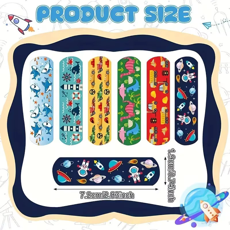 SMILE PLUS Cartoon-Pflaster für Kinder, 18/42 Stück, 6 Stile, atmungsaktiv - Bild 5