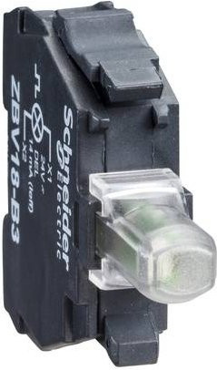 Schneider Electric ZBV18M1 Lampenfassung mit weißem LED-Modul, 230V, Ø 22 mm, Schraubanschluss für Kleinverteiler - Bild 1