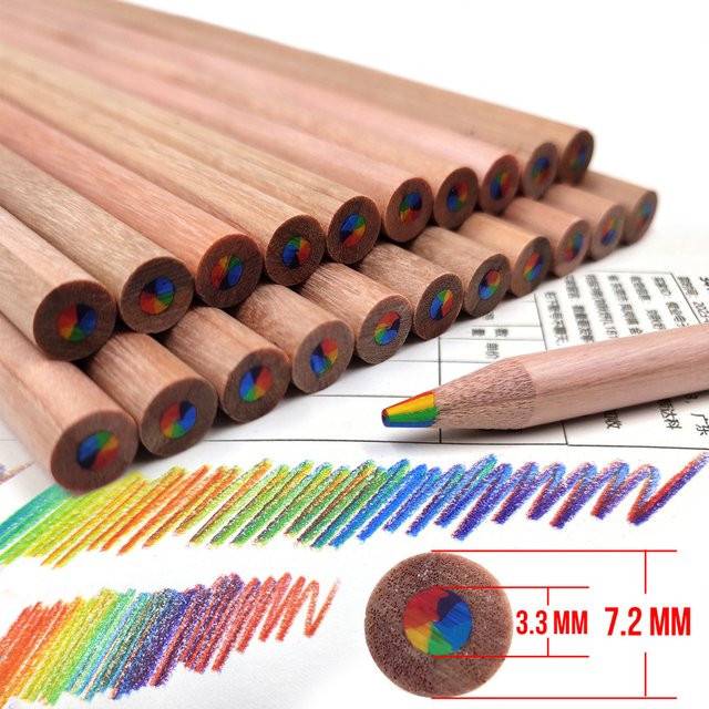 12 Stück Regenbogen-Zeichenstifte in 7 Farben zum Ausmalen und Skizzieren für Kinderkunst, Mehrfarbig - Bild 1