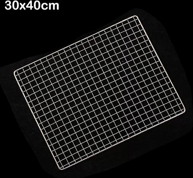 Cheniaofeng Grillrost aus Edelstahl in Silber, B/T: 40 x 30 cm - Bild 1