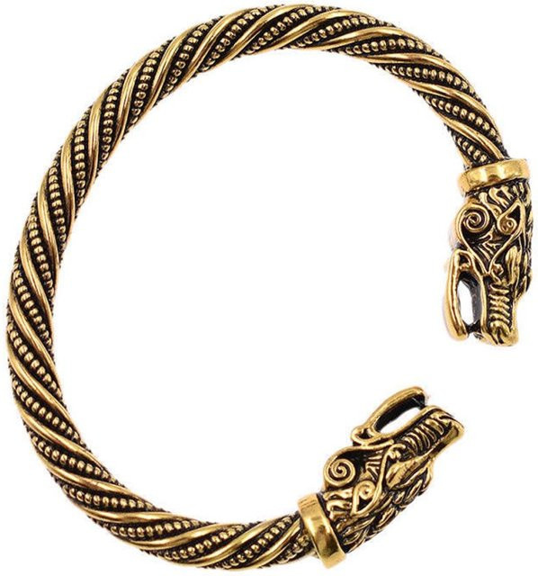 ARI Armband, Wolfskopf, Gold, Beige, Unisex - Bild 1