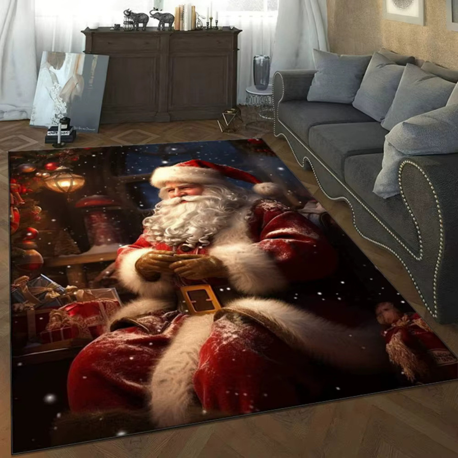 VIKAMA Weihnachtsteppich mit Weihnachtsmuster, rutschfest, mehrfarbig, B/T: 60 x 40 cm - Bild 2