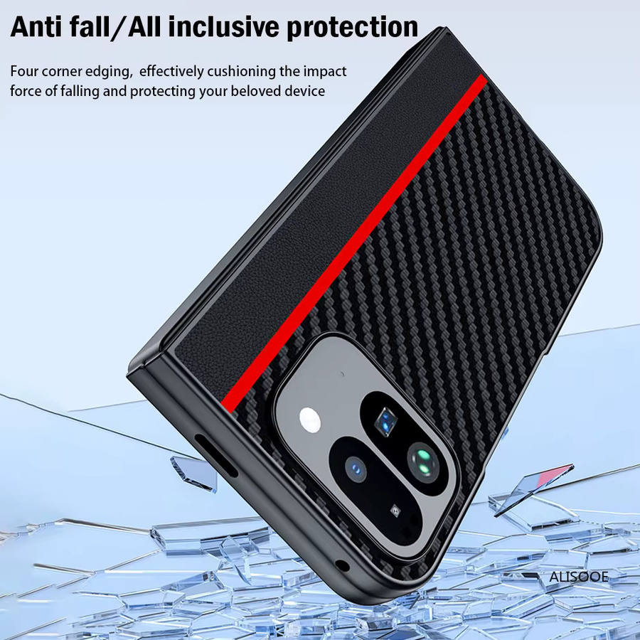 Luxus Business Schutzhülle mit Carbon Fiber Textur und PU Leder für Google Pixel 10 und 9 Pro in Schwarz - Bild 2
