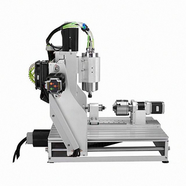 LYBGACNC Industrielle CNC-Fräsmaschine LY 4030 mit 1,5KW Leistung, 3-Achsen oder 4-Achsen Konfiguration, Wassertank, Handrad und Gleitschienen, Farbe: Silber - Bild 1