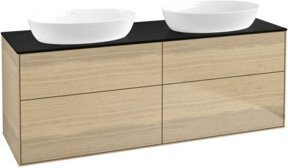 V&B Waschtischunterschrank Finion mit Wandbeleuchtung in Oak Veneer, Farbe: Braun matt, B: 160 cm, T: 50,1 cm - Bild 1
