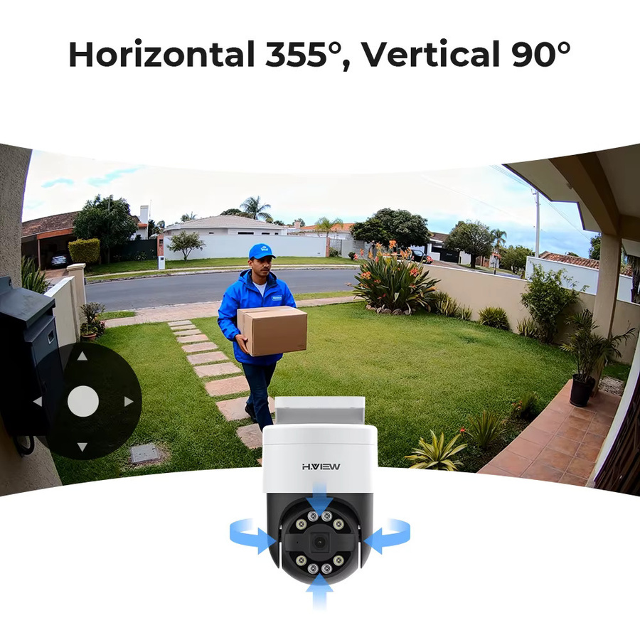 H.view 8-Kanal 4K 5MP 8MP CCTV Überwachungskamerasystem mit PTZ IP-Kameras und Humanoidenerkennung, Weiß - Bild 2