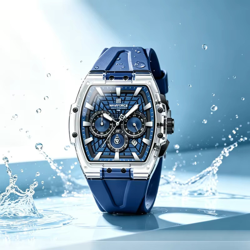 NAVIFORCE Chronograph-Armbanduhr, Quarz, Edelstahl, Blau, Herren - Bild 3