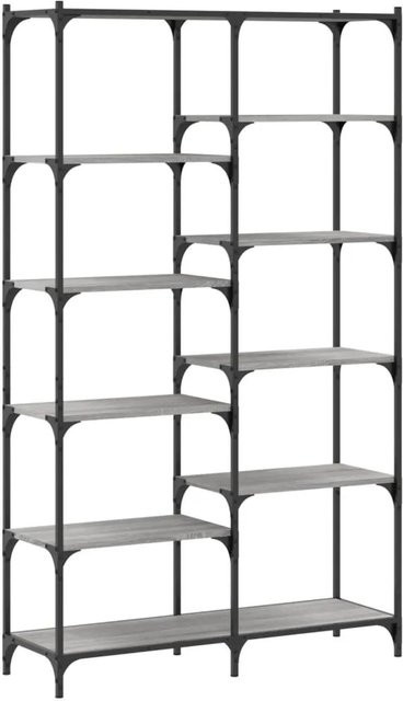 vidaXL Bücherregal im Industrial Design aus Holzwerkstoff und Metall, Grau, B/T/H: 100 x 32 x 170 cm - Bild 1
