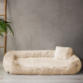 Tierlando PEDRO Orthopädisches Hundebett mit Langflor in Beige, B/T/H: 160 x 110 x 22 cm - Bild 2