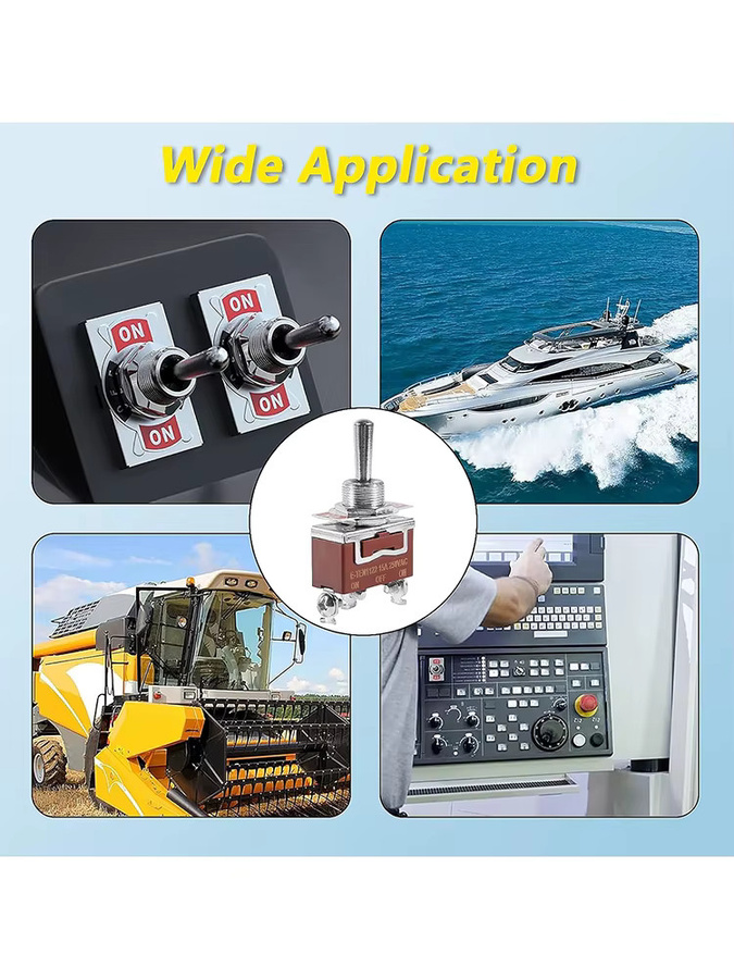 8er Set AOKIN Wasserdichte Kippschalter 12V DC 20A Heavy Duty Marine SPDT 3-Pin (ON)-Off-(ON) 250V AC - Bild 3