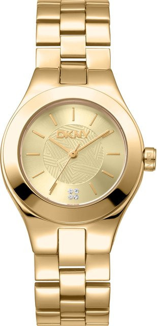DKNY Damenuhr Parsons Midi, Quarz, Edelstahl, Champagner, 30 mm, 5 ATM - Bild 1